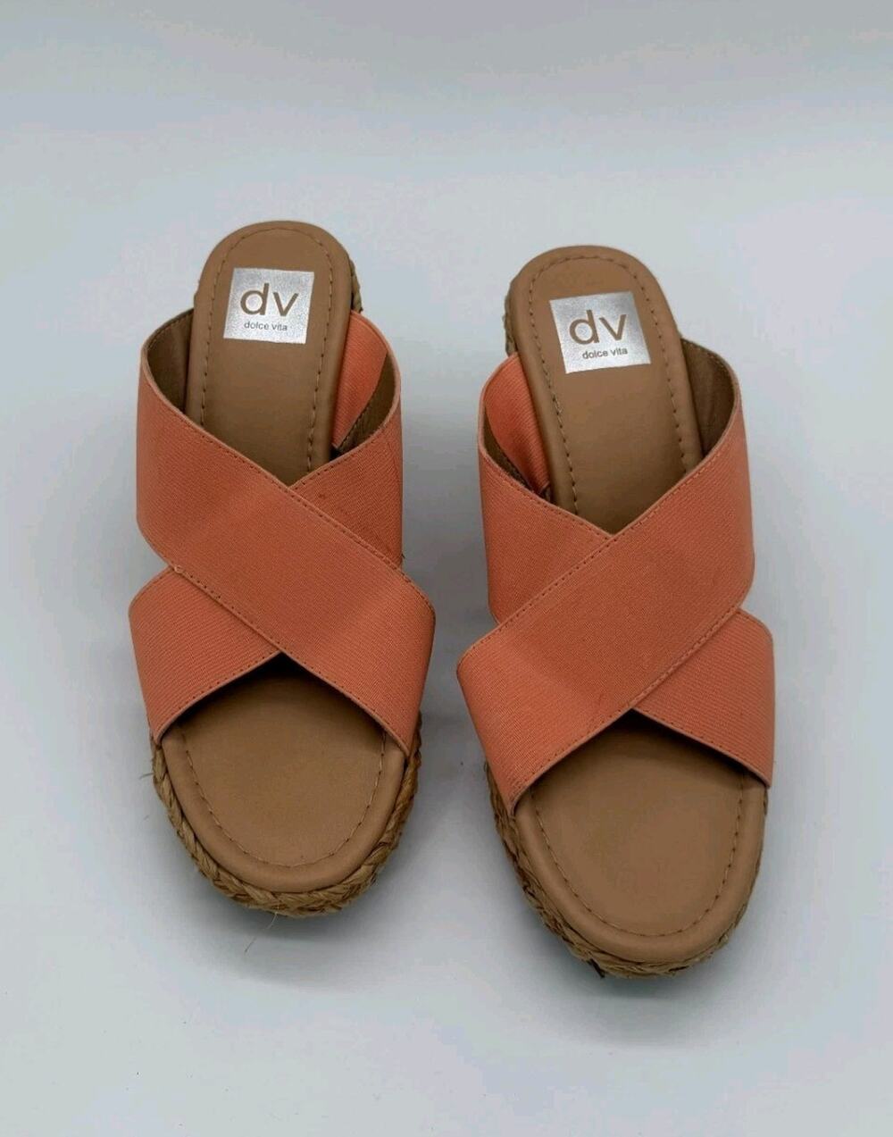 DV Dolce Vita Deadra Wedge Criss Cross Heels Sandals Espadrille Womens Size 9